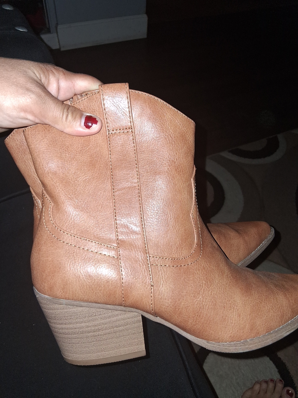 Classic Women's Tan Western Ankle Boots